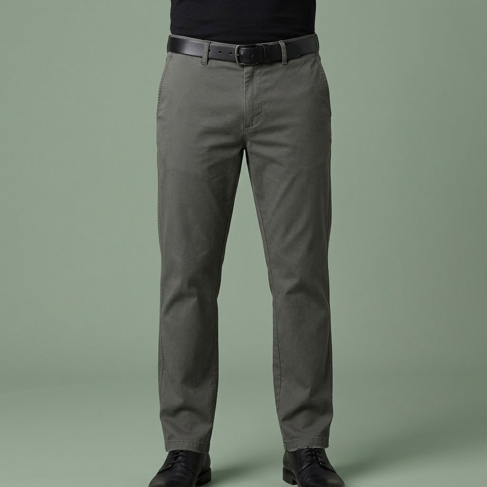 Calvin Klein Mens Chino Pants 38x32 Gray 100% Cotton Casual Flat Front EUC